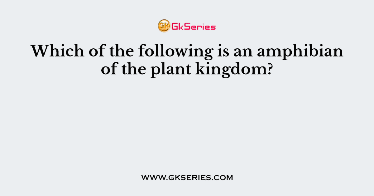 Which of the following is an amphibian of the plant kingdom?