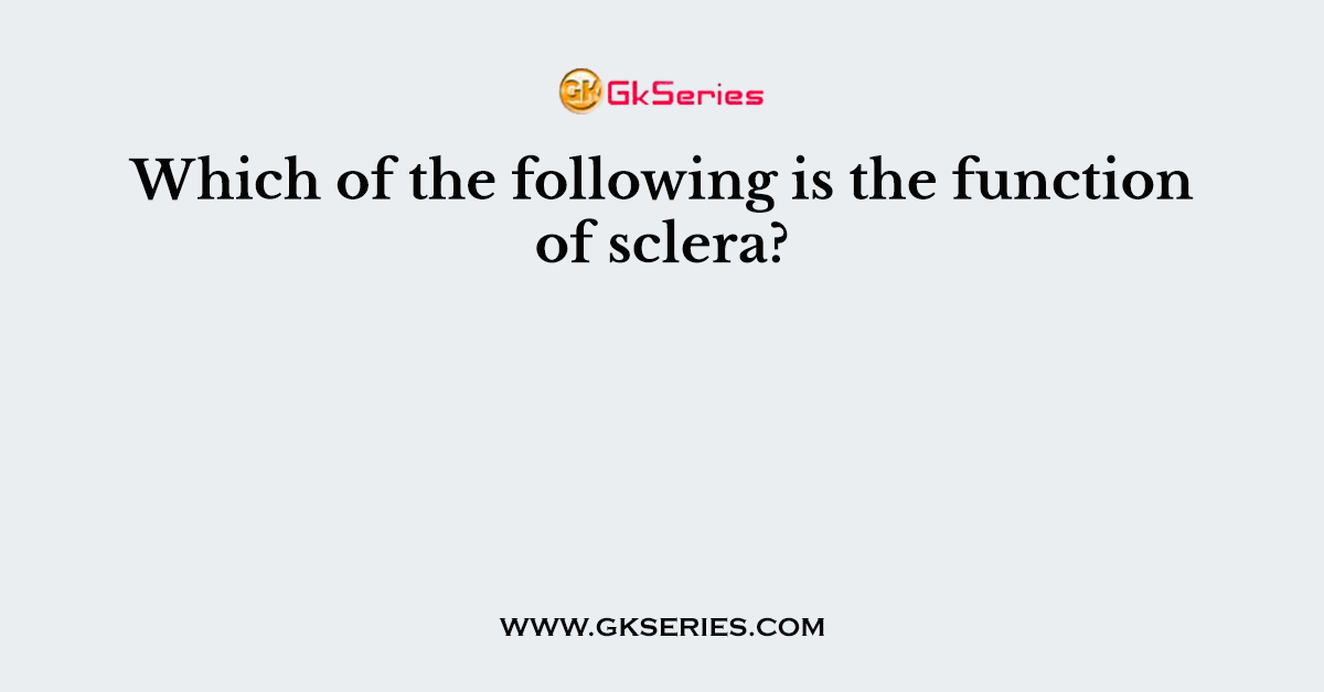 Which of the following is the function of sclera?