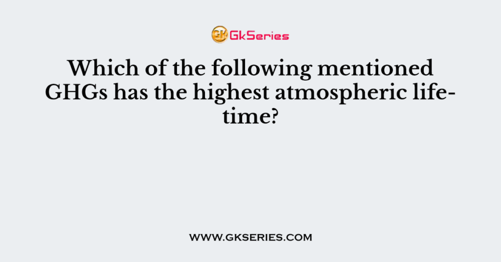 Which of the following mentioned GHGs has the highest atmospheric lifetime?