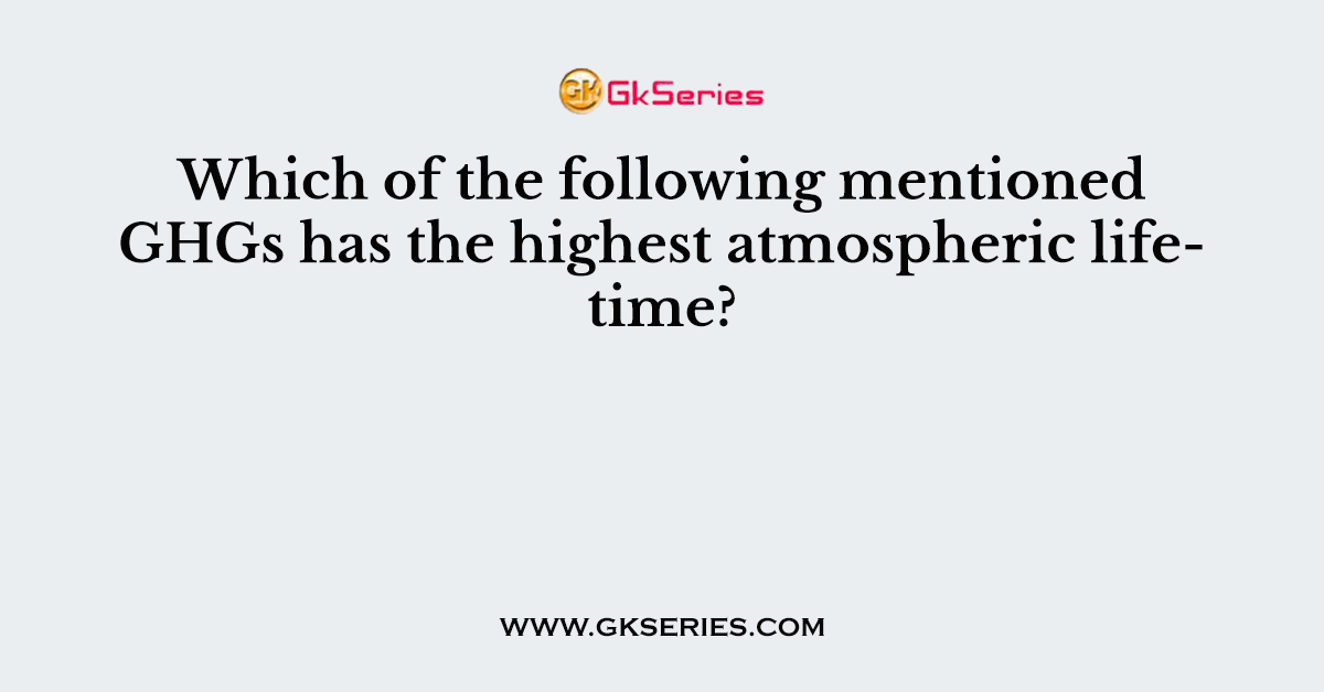 Which of the following mentioned GHGs has the highest atmospheric lifetime?