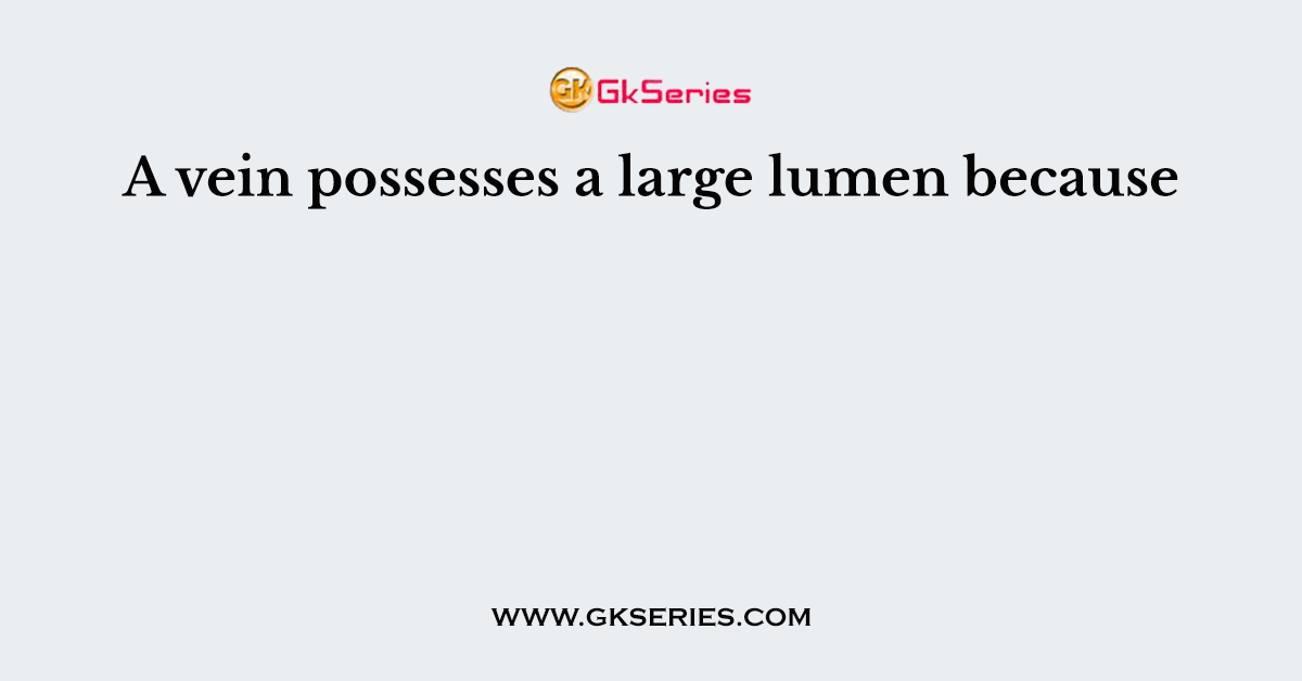 A vein possesses a large lumen because