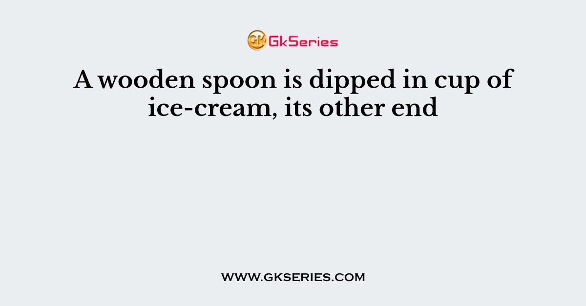 A wooden spoon is dipped in cup of ice-cream, its other end