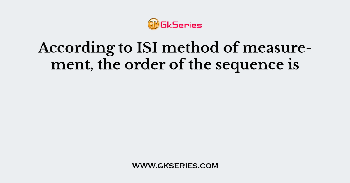 According to ISI method of measurement, the order of the sequence is