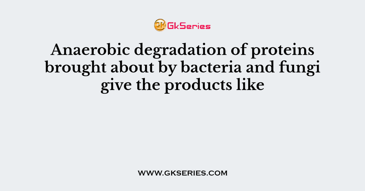 Anaerobic degradation of proteins brought about by bacteria and fungi give the products like