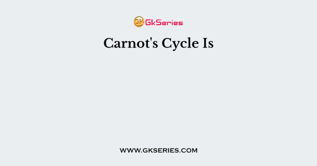 Carnot's Cycle Is