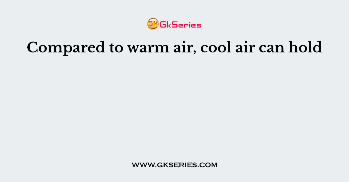Compared to warm air, cool air can hold