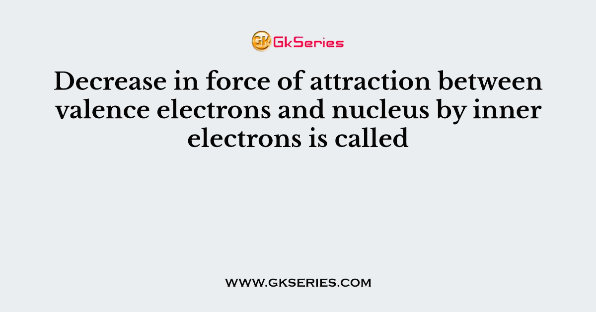 Decrease in force of attraction between valence electrons and nucleus by inner electrons is called