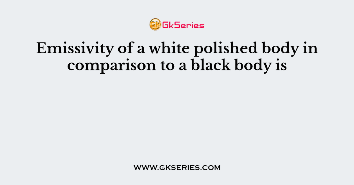 Emissivity of a white polished body in comparison to a black body is