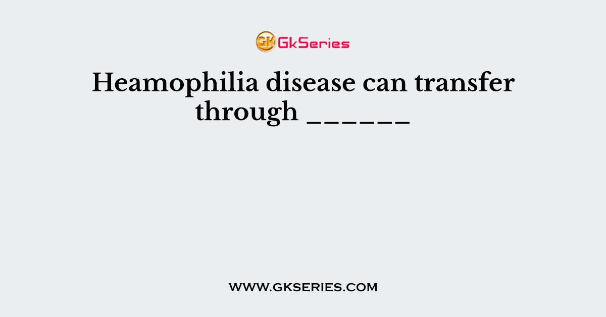 Heamophilia disease can transfer through ______