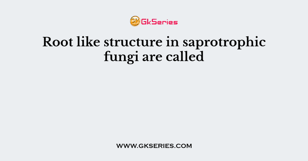 Root like structure in saprotrophic fungi are called