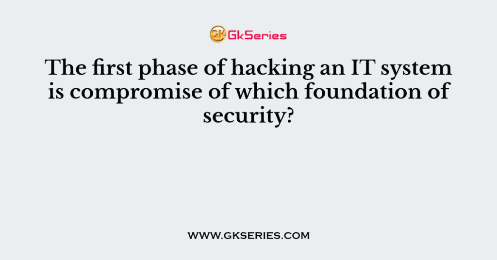 The first phase of hacking an IT system is compromise of which foundation of security?