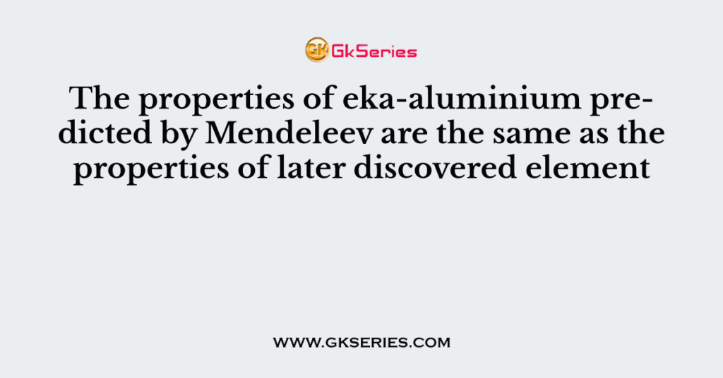 The properties of eka-aluminium predicted by Mendeleev are the same as the properties of later discovered element