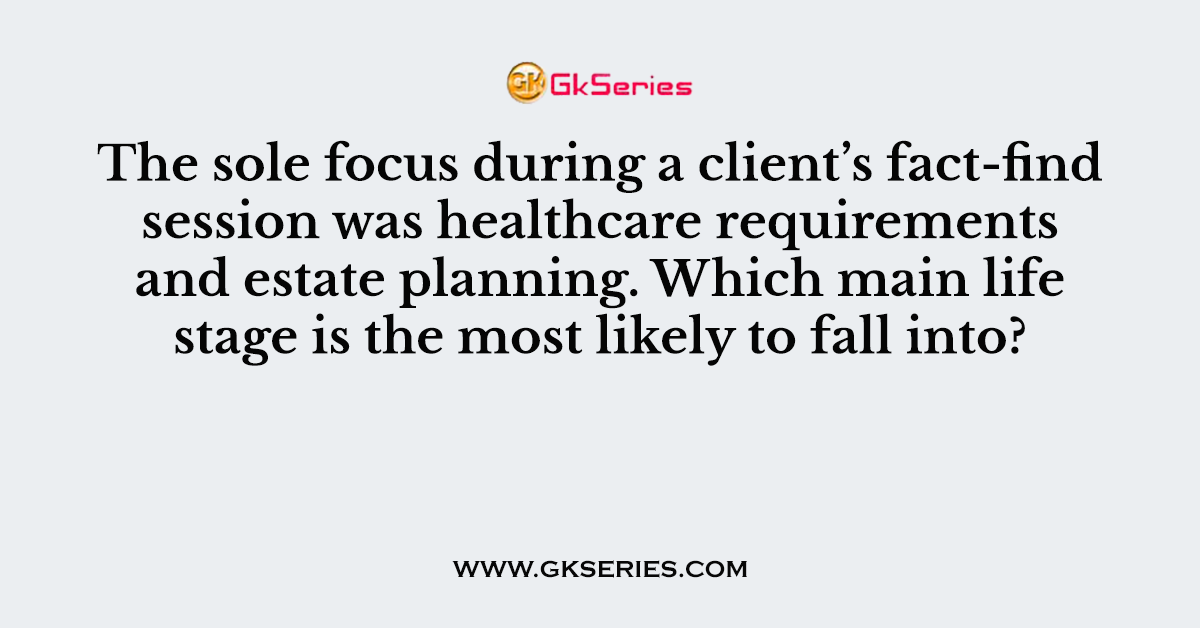 The sole focus during a client’s fact-find session was healthcare