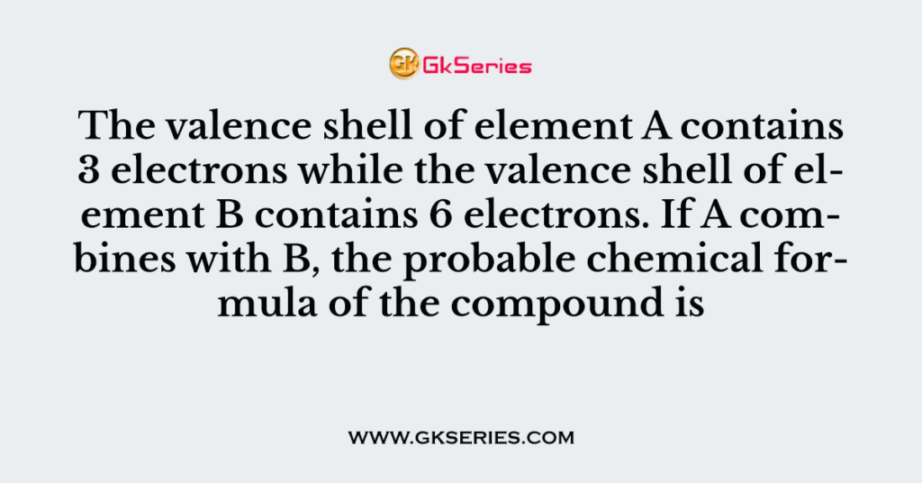 The Valence Shell Of Element A Contains 3 Electrons While The Valence ...