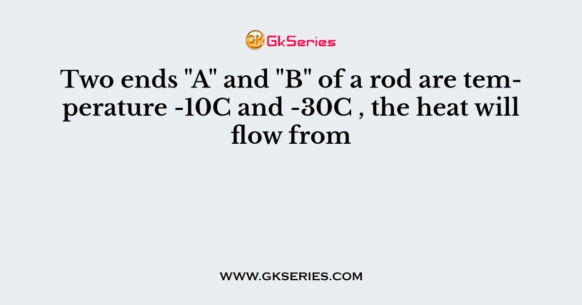 Two ends "A" and "B" of a rod are temperature -10C and -30C , the heat will flow from