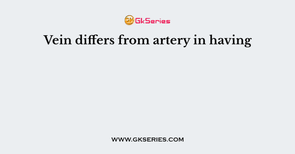 Vein differs from artery in having