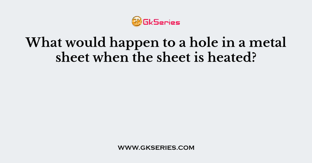 What would happen to a hole in a metal sheet when the sheet is heated?