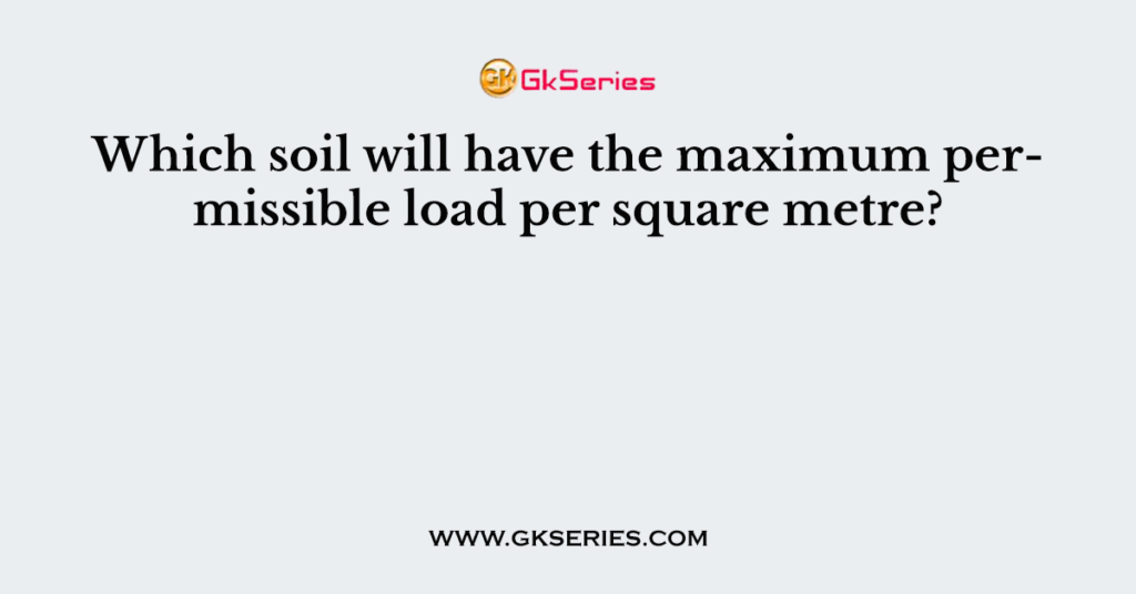 Which soil will have the maximum permissible load per square metre?