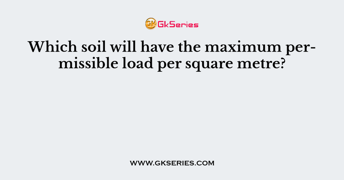 Which soil will have the maximum permissible load per square metre?