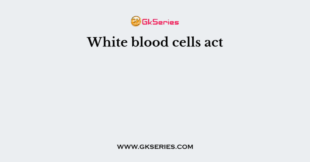 White blood cells act