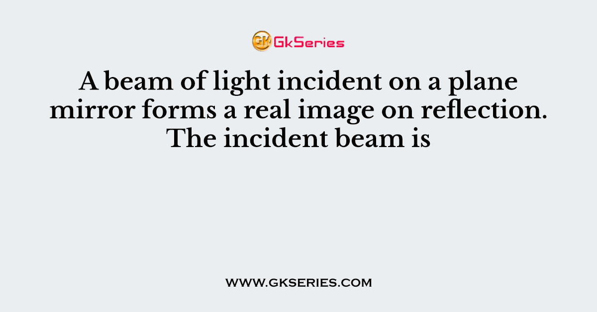 A beam of light incident on a plane mirror forms a real image on reflection. The incident beam is