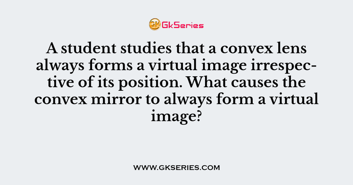 A student studies that a convex lens always forms a virtual image irrespective of its position
