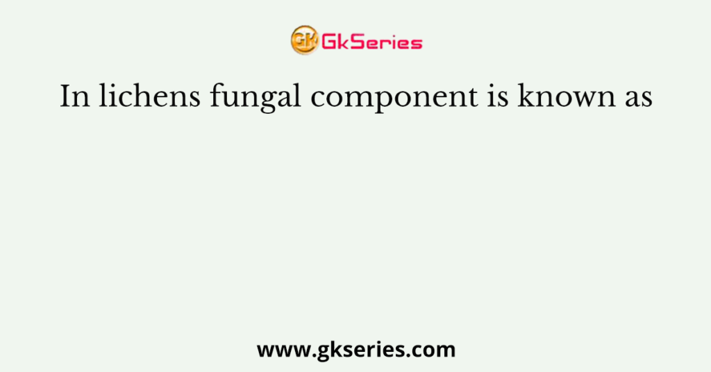 In lichens fungal component is known as