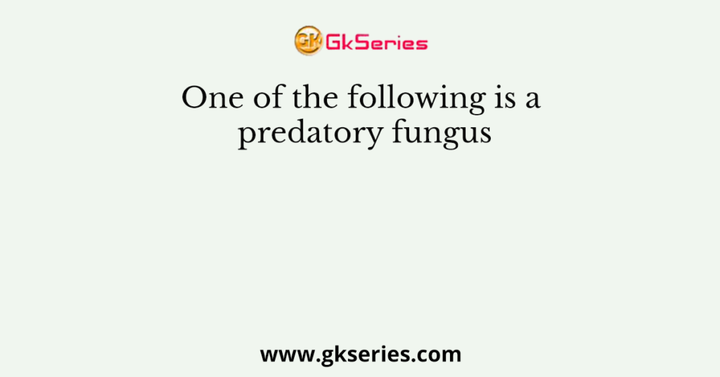 One of the following is a predatory fungus