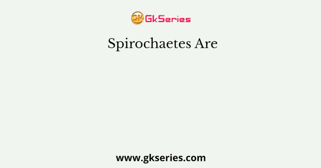 Spirochaetes Are