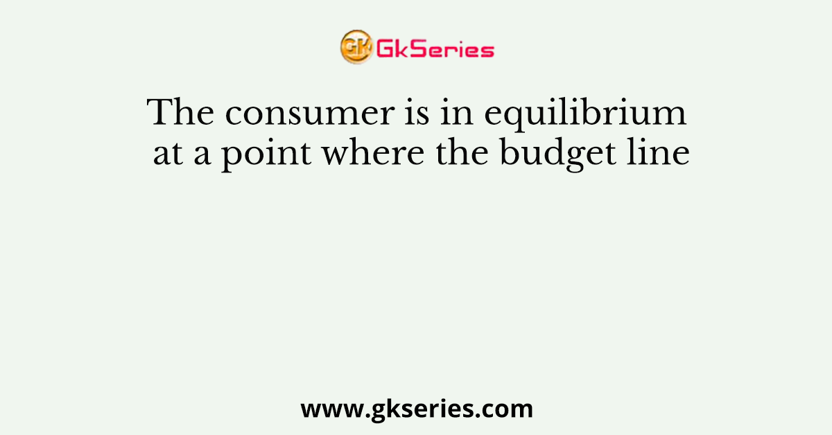 The consumer is in equilibrium at a point where the budget line