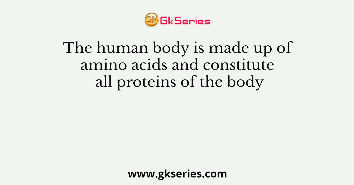 The human body is made up of amino acids and constitute all proteins of the body
