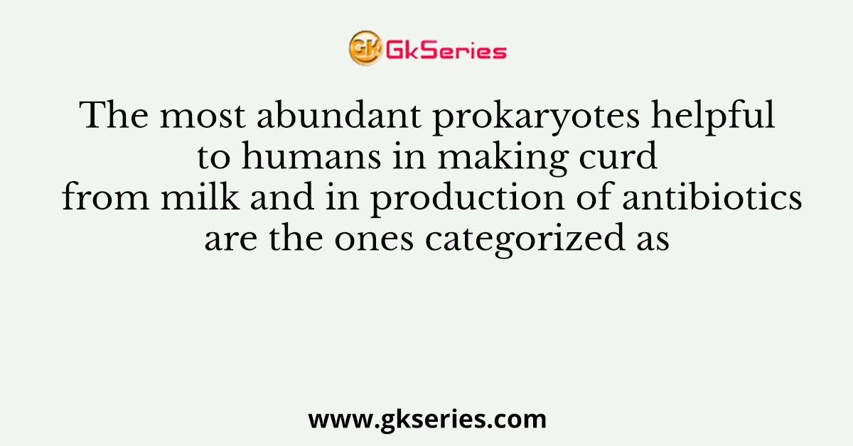 The most abundant prokaryotes helpful to humans in making curd from milk and in production of antibiotics are the ones categorized as