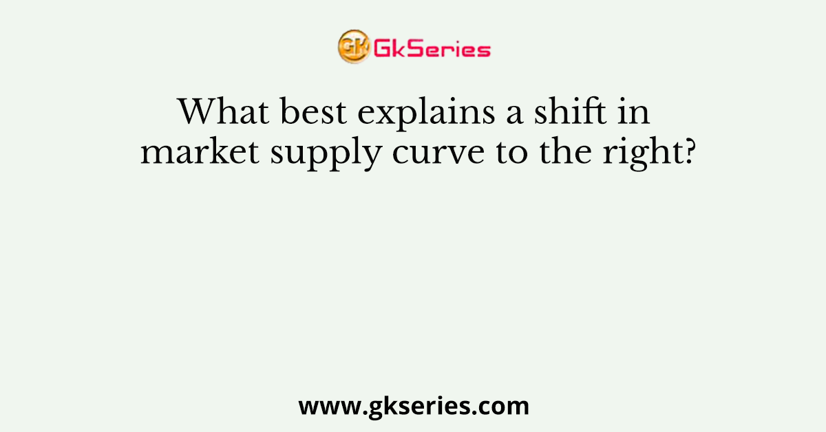 What best explains a shift in market supply curve to the right?