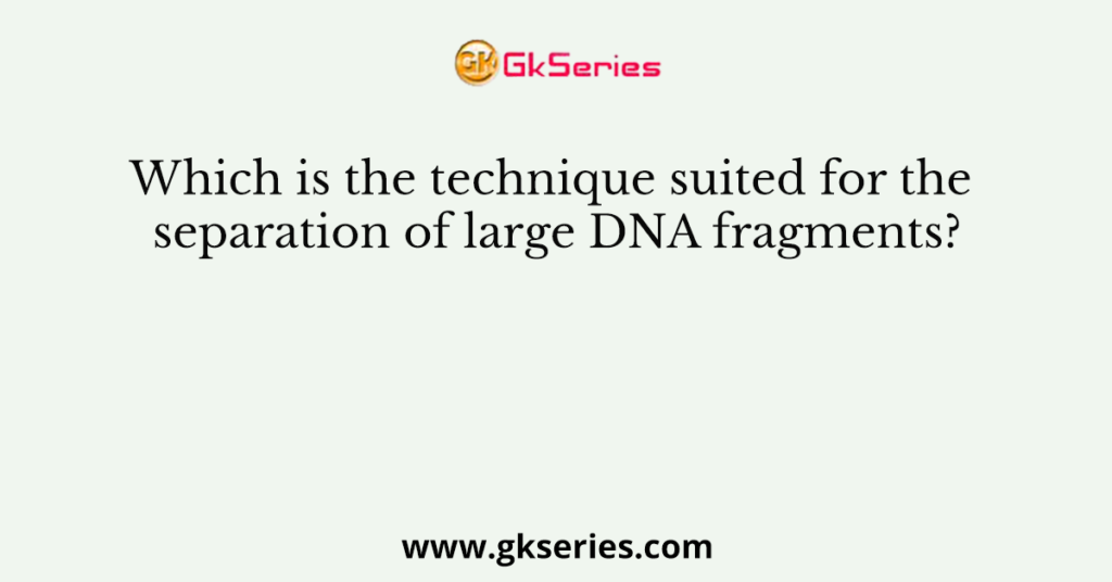 Which is the technique suited for the separation of large DNA fragments?