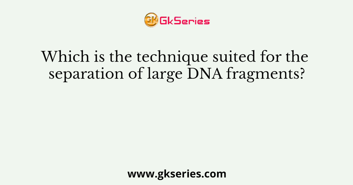 Which is the technique suited for the separation of large DNA fragments?