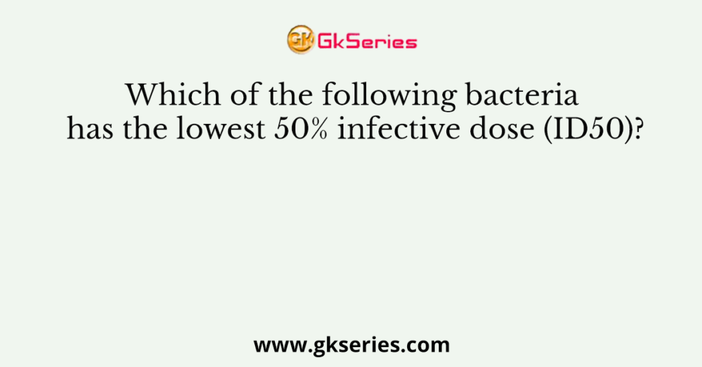 Which of the following bacteria has the lowest 50% infective dose (ID50)?