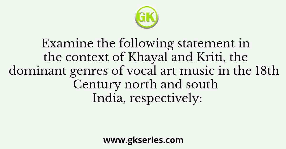 Examine the following statement in the context of Khayal and Kriti