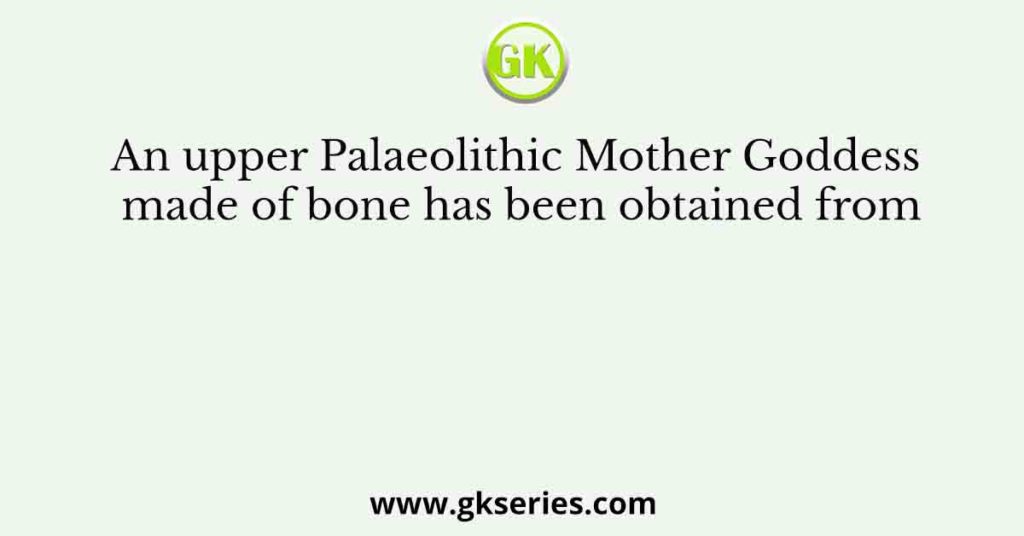 An upper Palaeolithic Mother Goddess made of bone has been obtained from