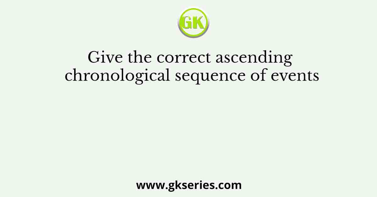Give the correct ascending chronological sequence of events