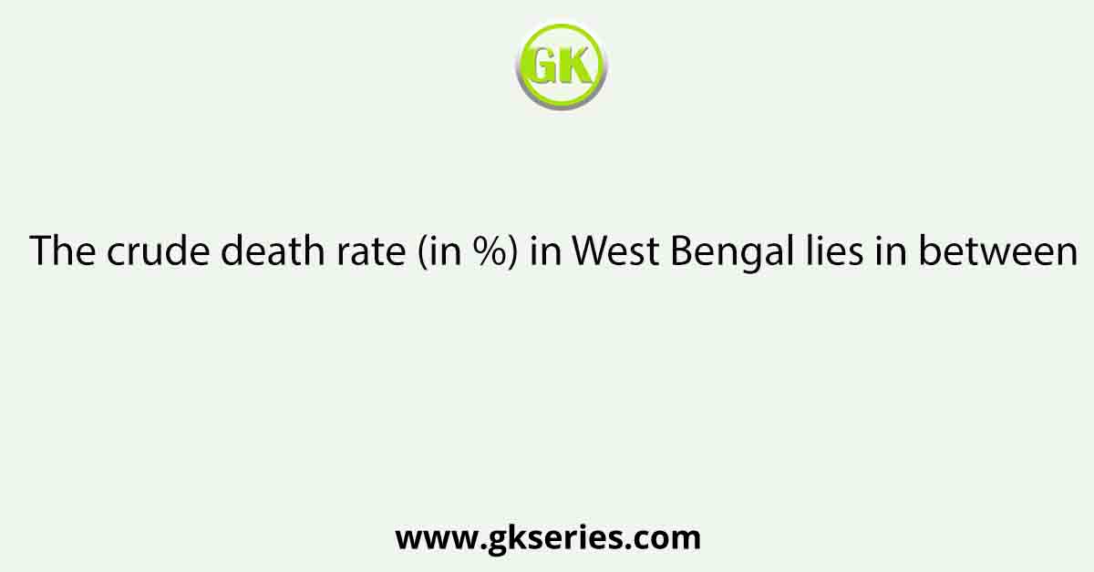 The crude death rate (in %) in West Bengal lies in between