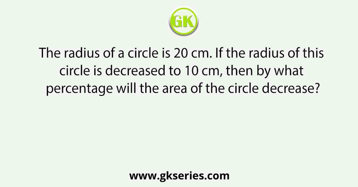 find the area of circle whose radius is 20 cm