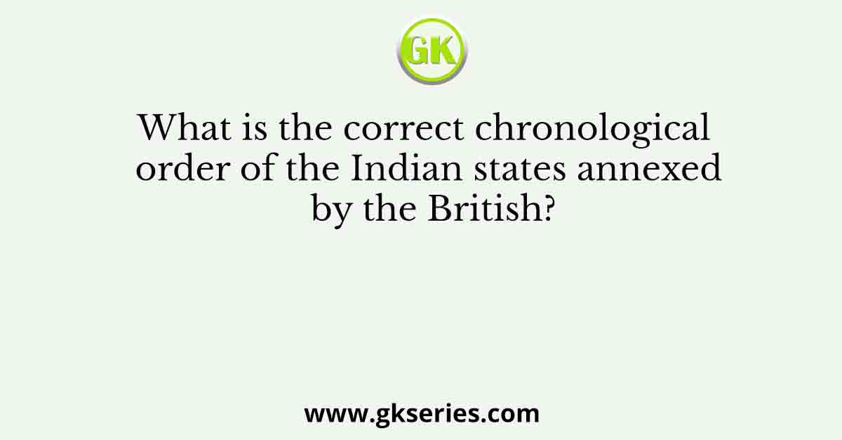 What is the correct chronological order of the Indian states annexed by the British?