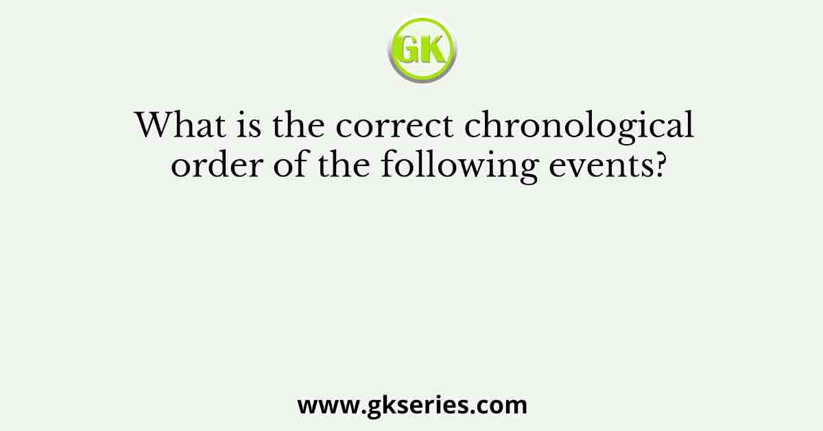 What is the correct chronological order of the following events?