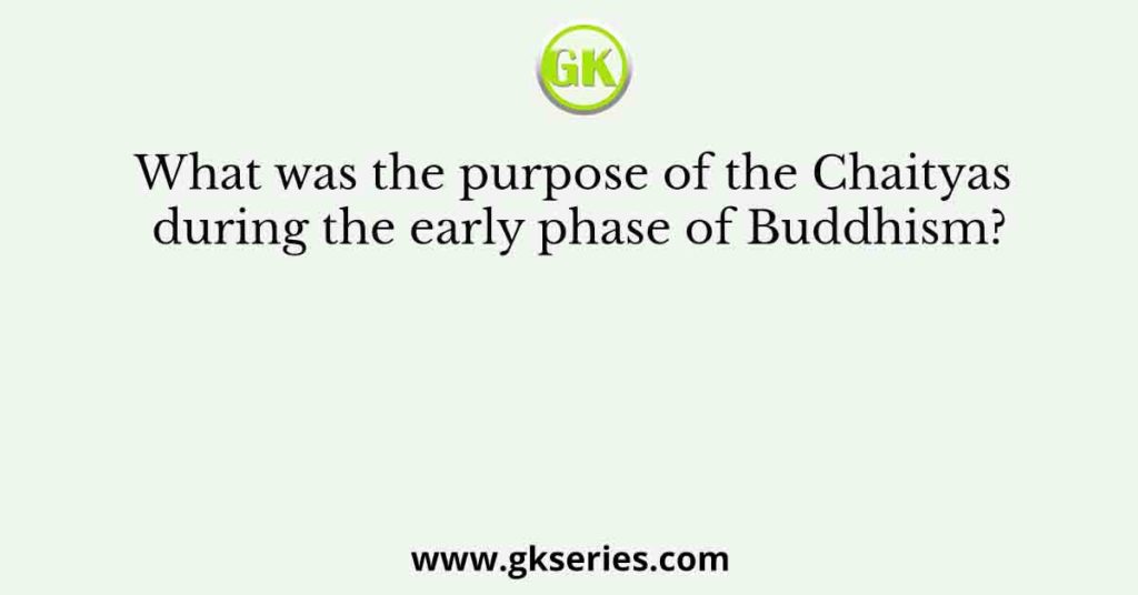 What was the purpose of the Chaityas during the early phase of Buddhism?