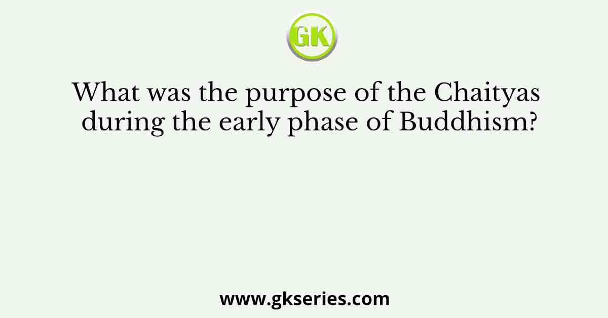 What was the purpose of the Chaityas during the early phase of Buddhism?
