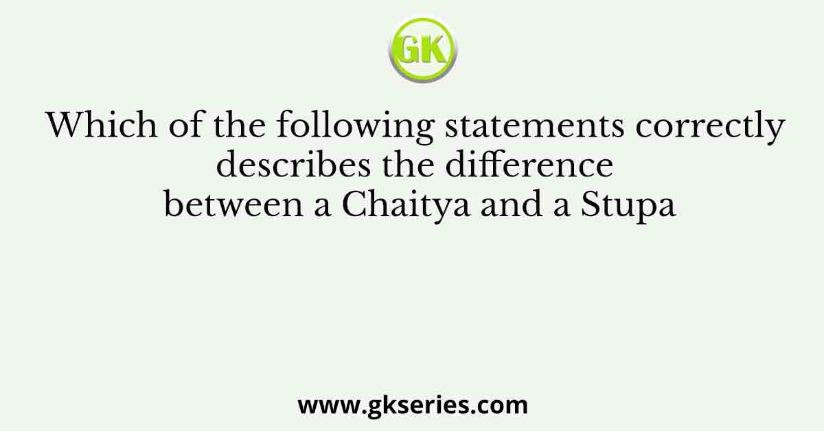 Which of the following statements correctly describes the difference between a Chaitya and a Stupa