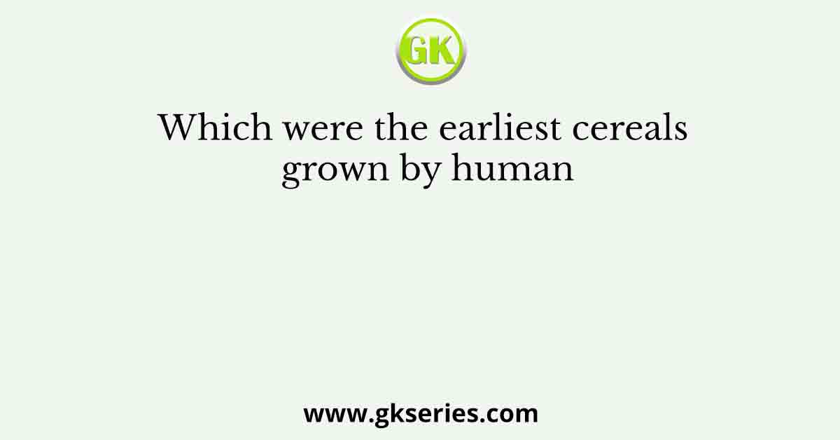 Which were the earliest cereals grown by human
