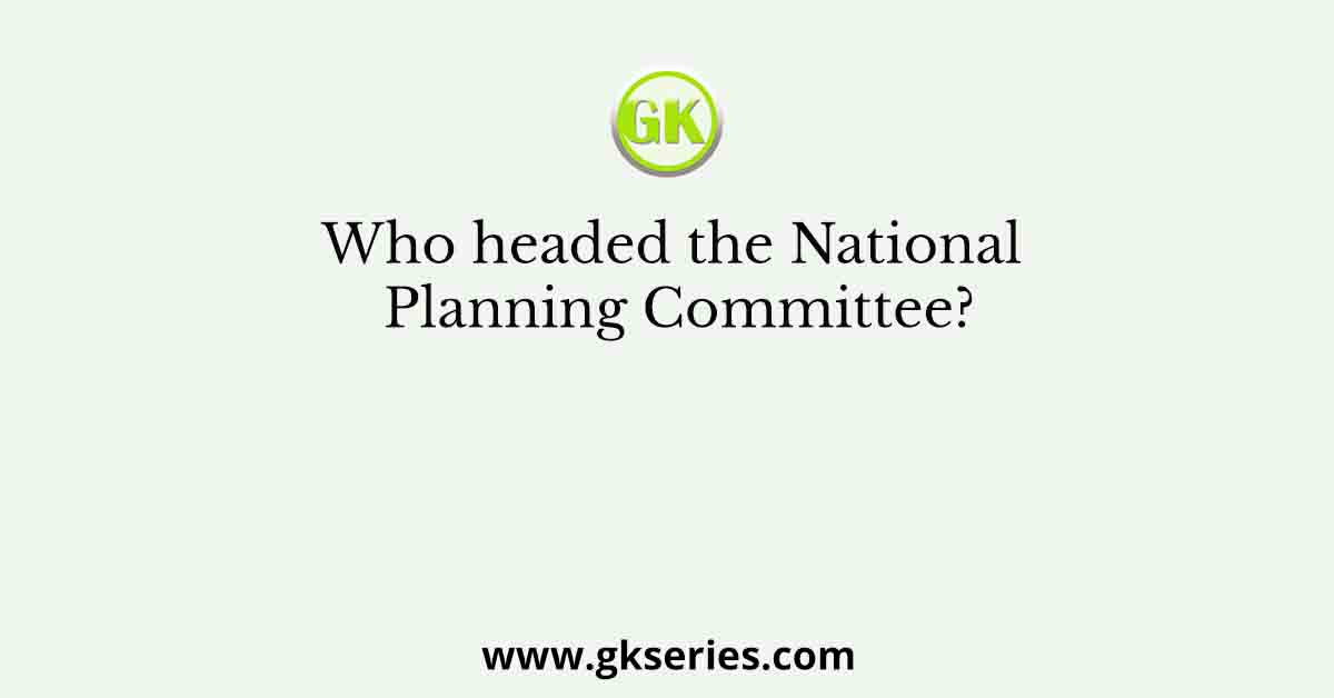 Who headed the National Planning Committee?