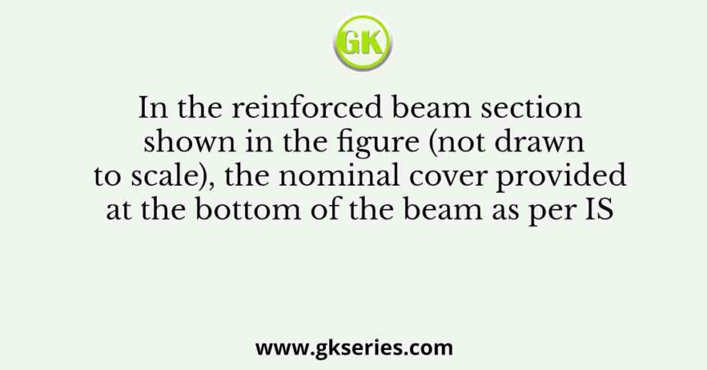 In the reinforced beam section shown in the figure (not drawn to scale), the nominal cover provided at the bottom of the beam as per IS