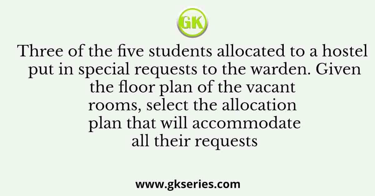 Three of the five students allocated to a hostel put in special requests to the warden